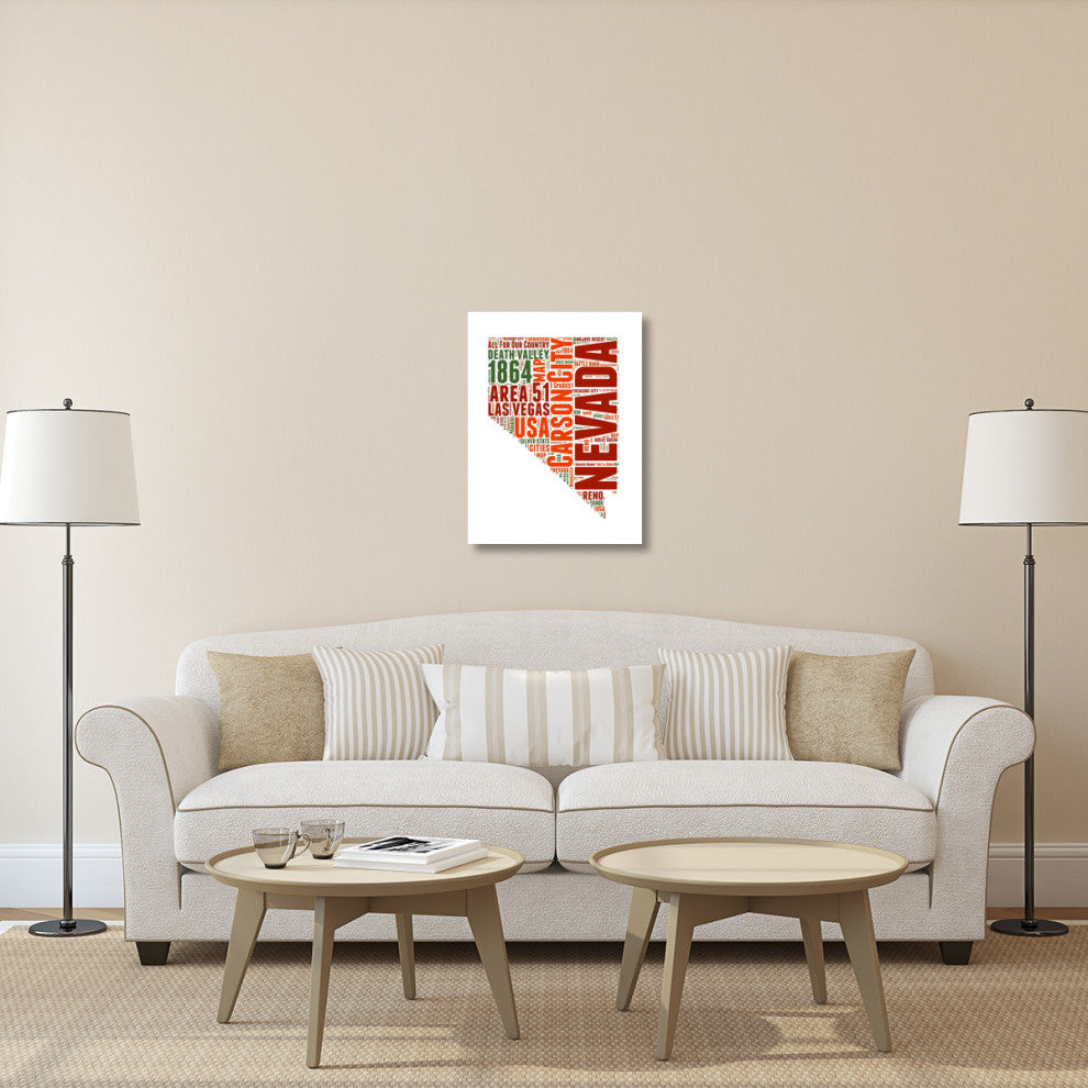 "Nevada Word Cloud Map" Fine Art Print