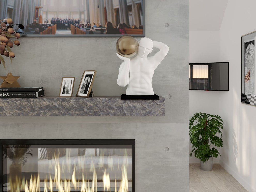 Rough Hewn Fireplace Shelf Mantel, Gray Ash, 72"