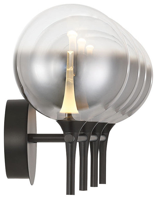 Iissa, Vanity, 4Lt, Matte Black, Smoked Glass