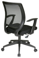 Screen Back Fabric Task Chair With "T" Arms, Black