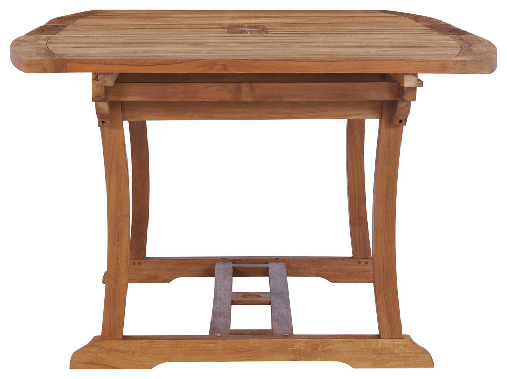Teak Wood West Palm Semi Oval Patio Dining Extension Table