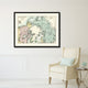 North Pole Stieler Vintage Antique Map Wall Art, 16"x21"