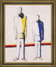 Kazimir Malevich Two Peasants - 16" x 20" Framed Premium Canvas Print