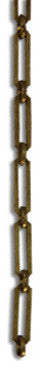 Chain #21, Rectangular With Circular Connecting Rings, Antique Brass