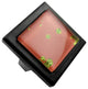 Red Terra Cotta Iridescent Nova Crystal Glass Black Metal Square Manor Knob