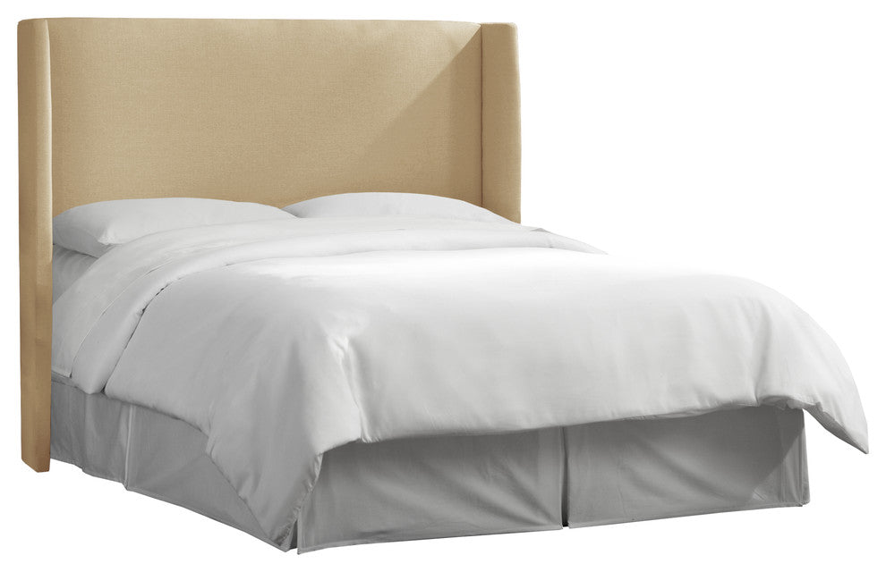 Maxwell Wingback Headboard, Linen Linen, King