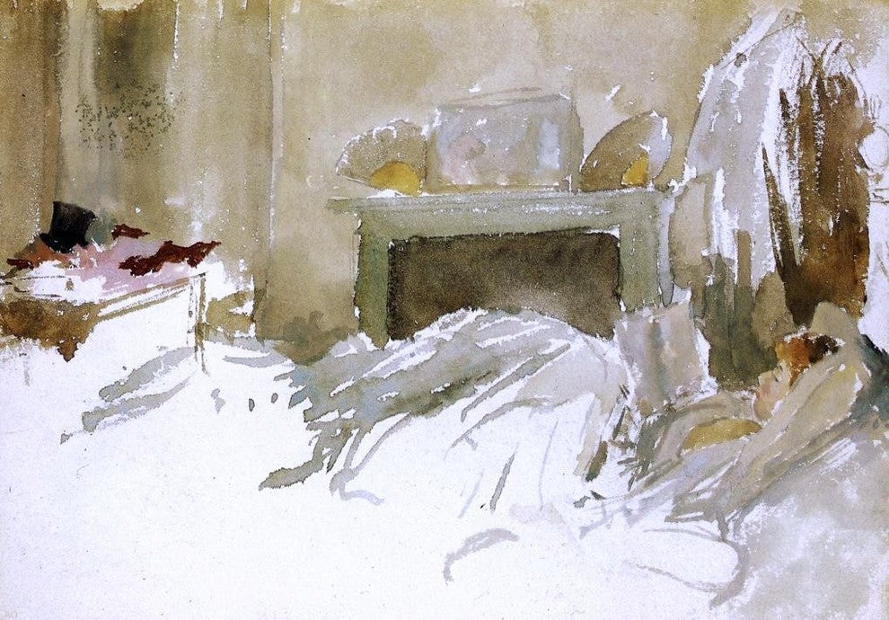 James McNeill Whistler Resting in Bed - 18" x 27" Premium Canvas Print