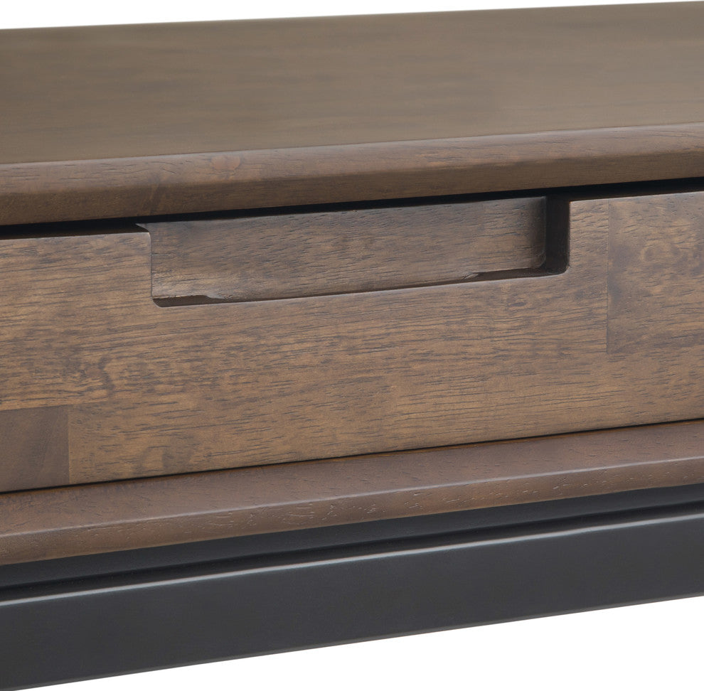 Banting Solid Hardwood Mid Century Wide Desk, Walnut Brown