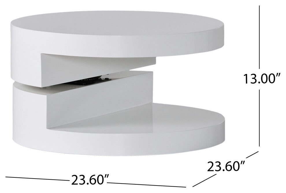 GDF Studio Emerson Small Circular Mod Swivel Coffee Table