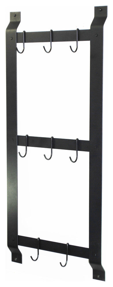 Rogar Ultimate Wall Mounted Pot Rack, Black