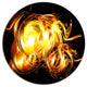 Abstract Fractal Fire On Black, Abstract Round Metal Wall Art, 36"