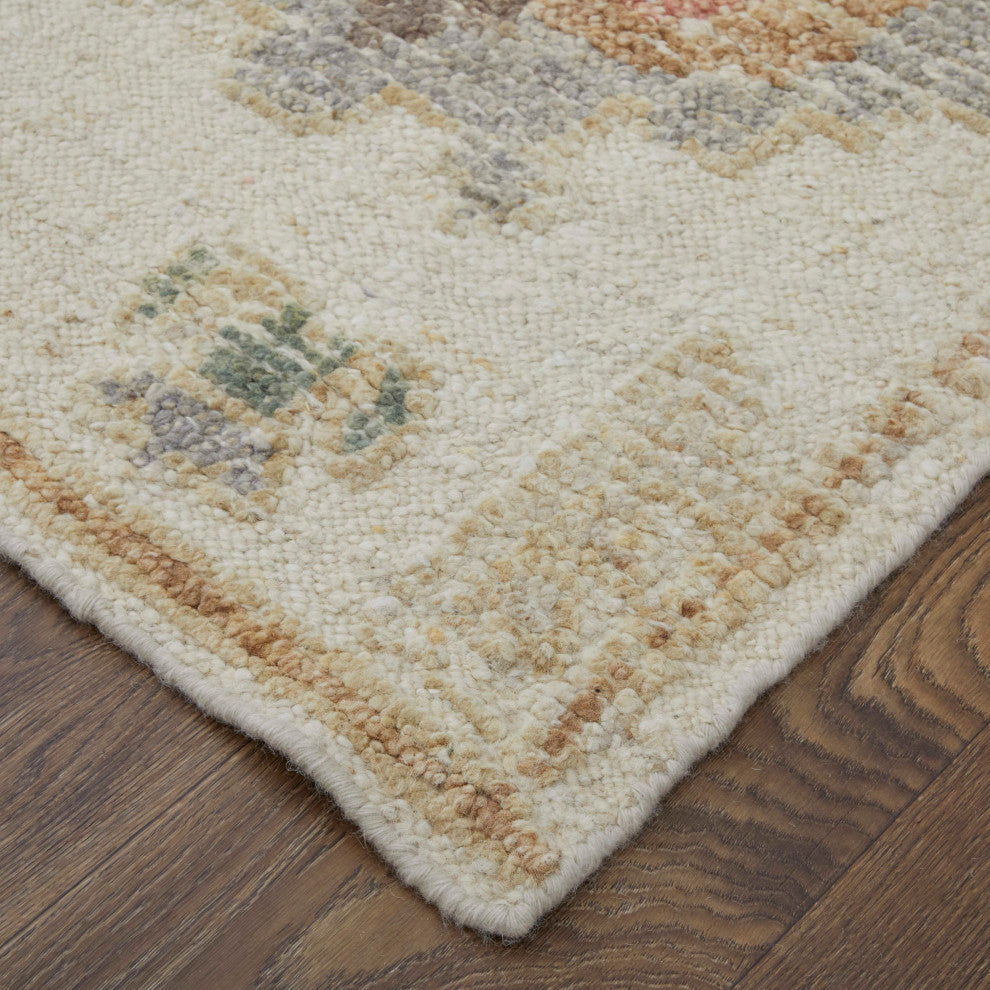 Loper R69FL Transitional/Bohemian & Craftsman Area Rug, Ivory/Multi, 11'6"x15'