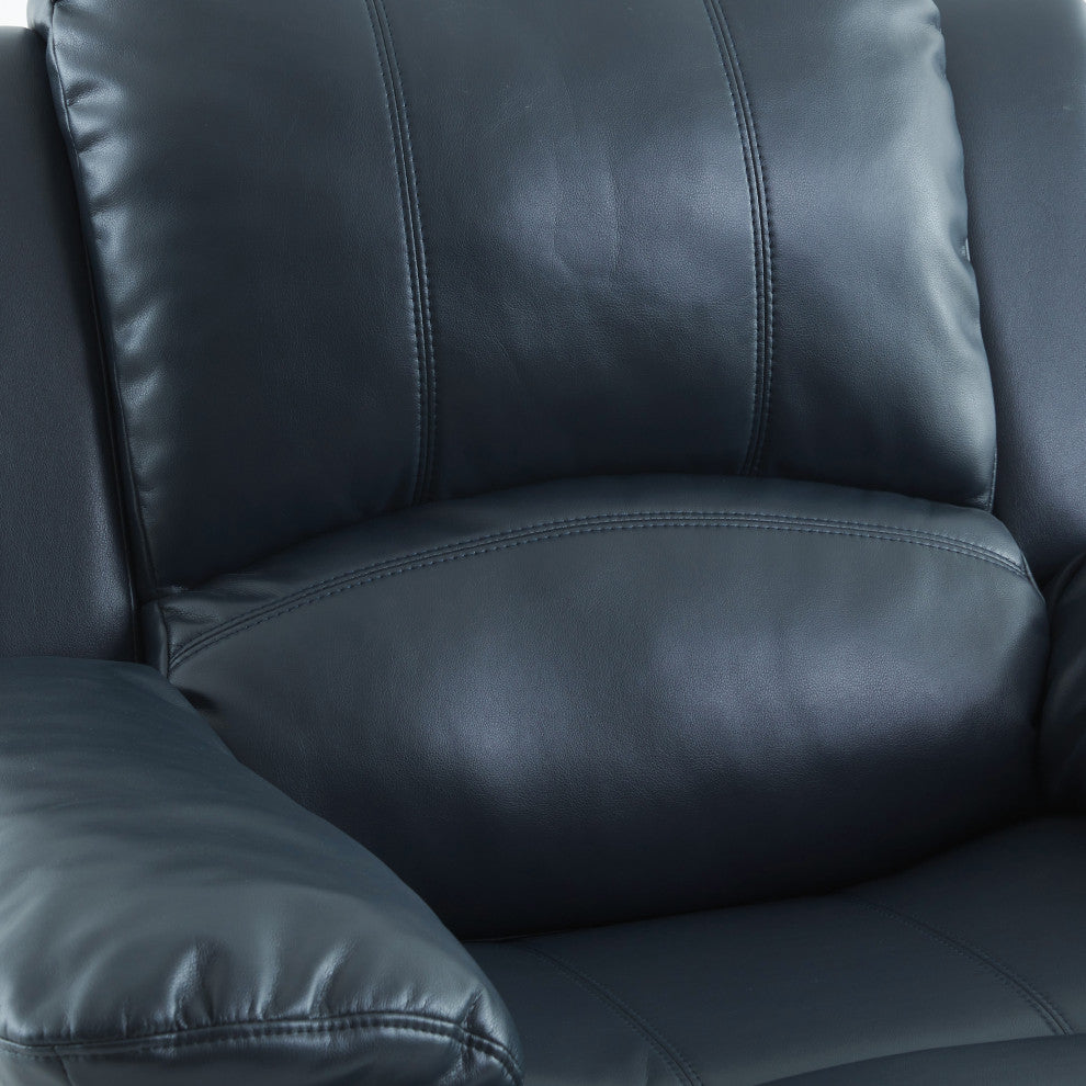 Clifton Leather Gel Recliner, Midnight Blue