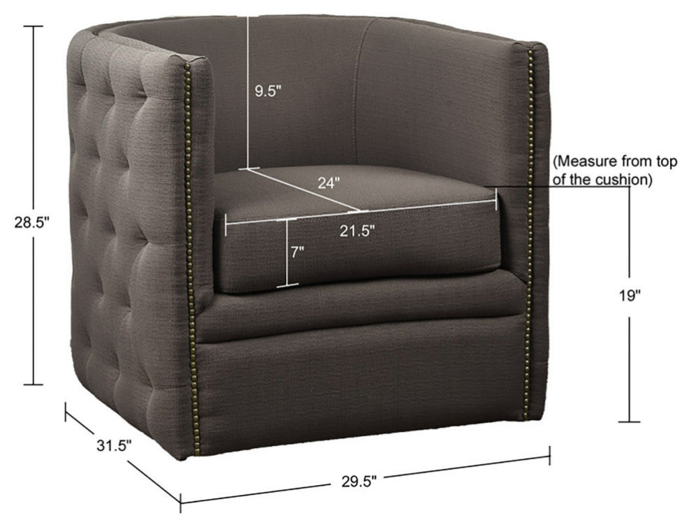 Madison Park Capstone Swivel Chair, Dark Gray