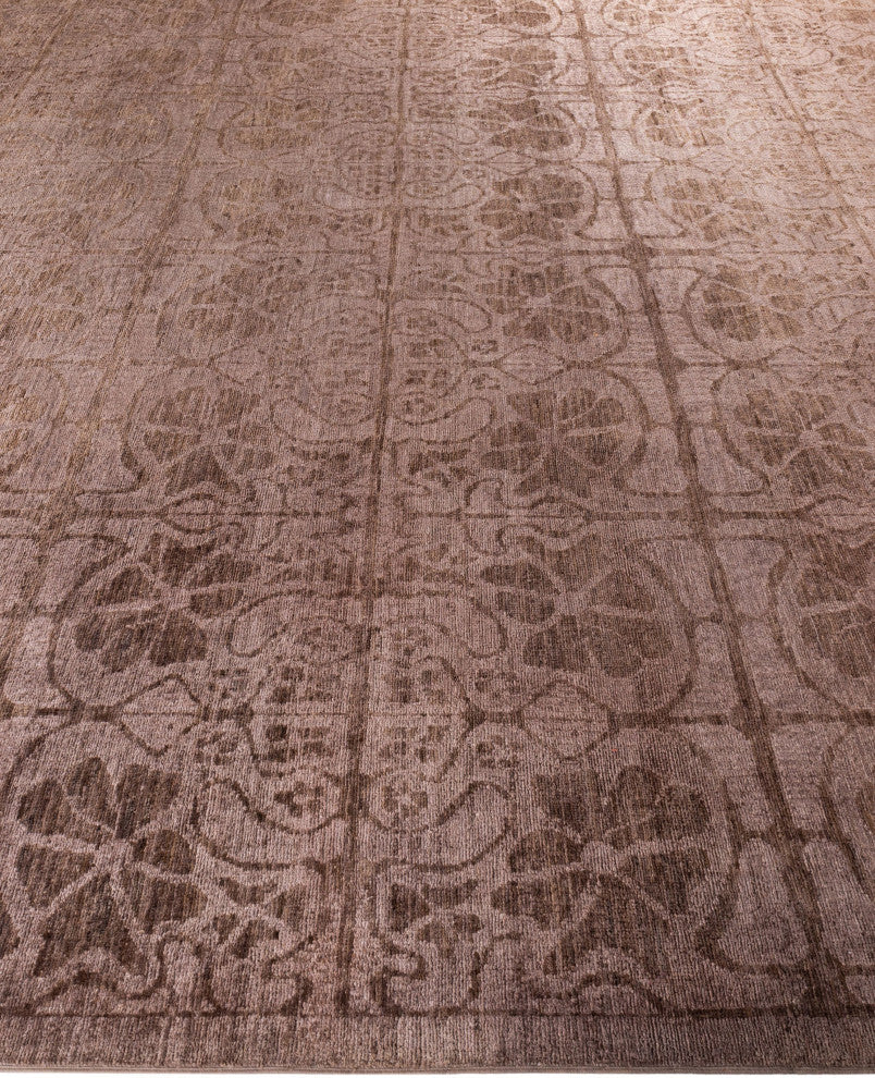 Overdyed One-of-a-Kind Hand-Knotted Area Rug Brown, 10' 2" x 12' 10"