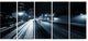 "Illuminated Traffic Trail in Downtown Seattle" Art, 60"x28", 5-Panels