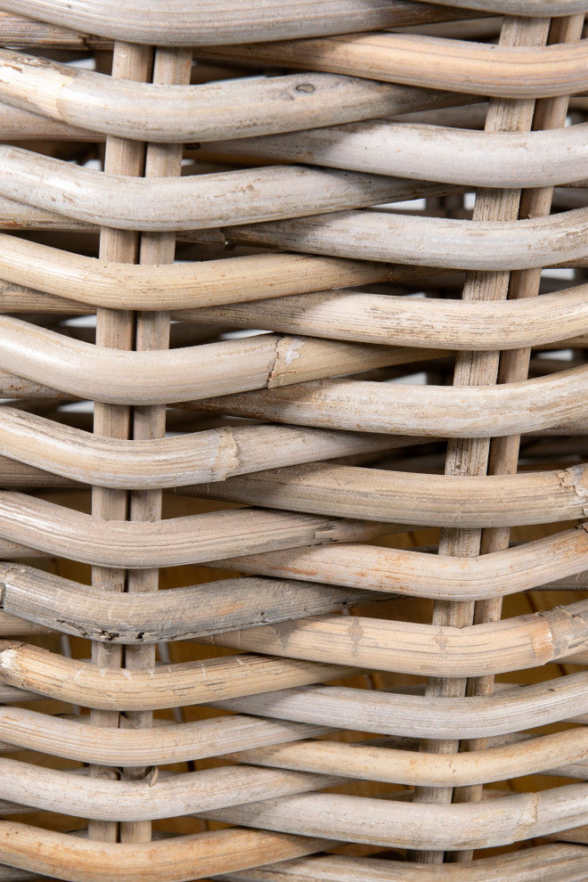 East at Main Maya Round Rattan Storage Baskets With Wheels, Set of 2