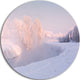 Frosty Winter Sunshine Panorama, Landscape Round Wall Art, 11"