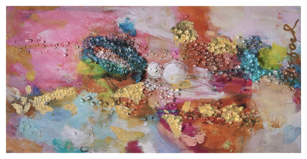 Colorful Symphony II Crystallus Epoxy Coated Wrapped Canvas Wall Art