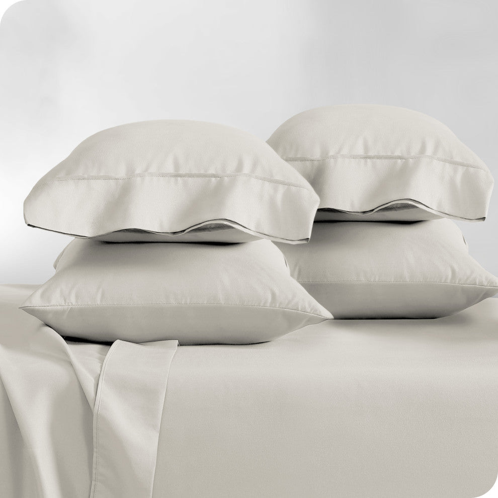 Bare Home Microfiber Pillowcases - Multi-Pack, Ivory, King, Set of 4