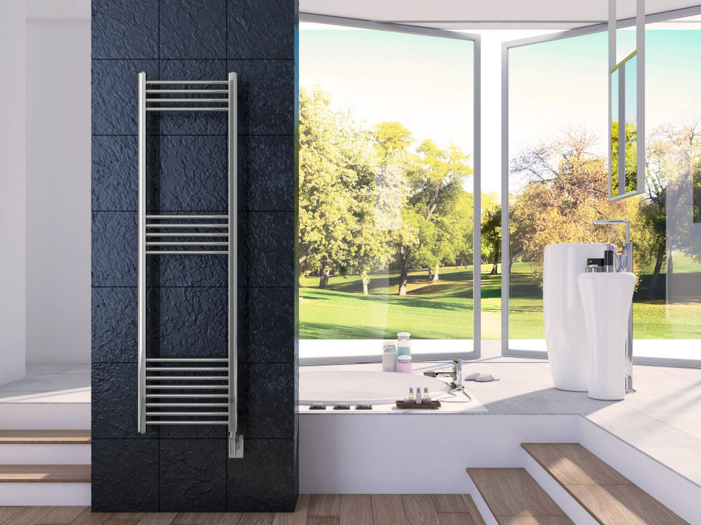 Eos Wall Mounted Electric Towel Warmer, Chrome