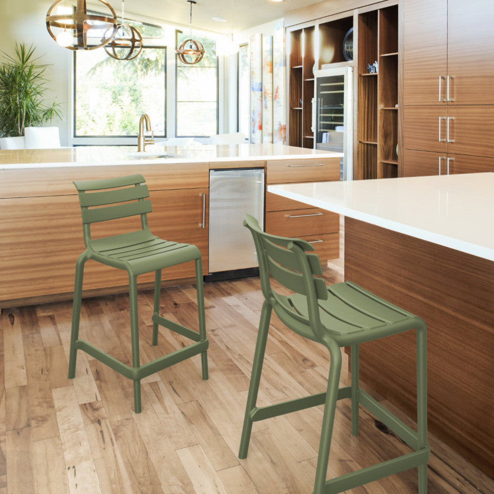 Helen Counter Stool Olive Green, Set of 2