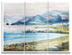 "Blue Hills Over Sea" Glossy Metal Wall Art, 3 Panels, 36"x28"