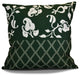 Decorative Holiday Pillow Floral Print, Dark Green, 26"x26"