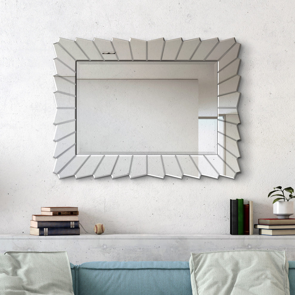 Traverse Modern Beveled Rectangular Wall Mirror, 30"x40"