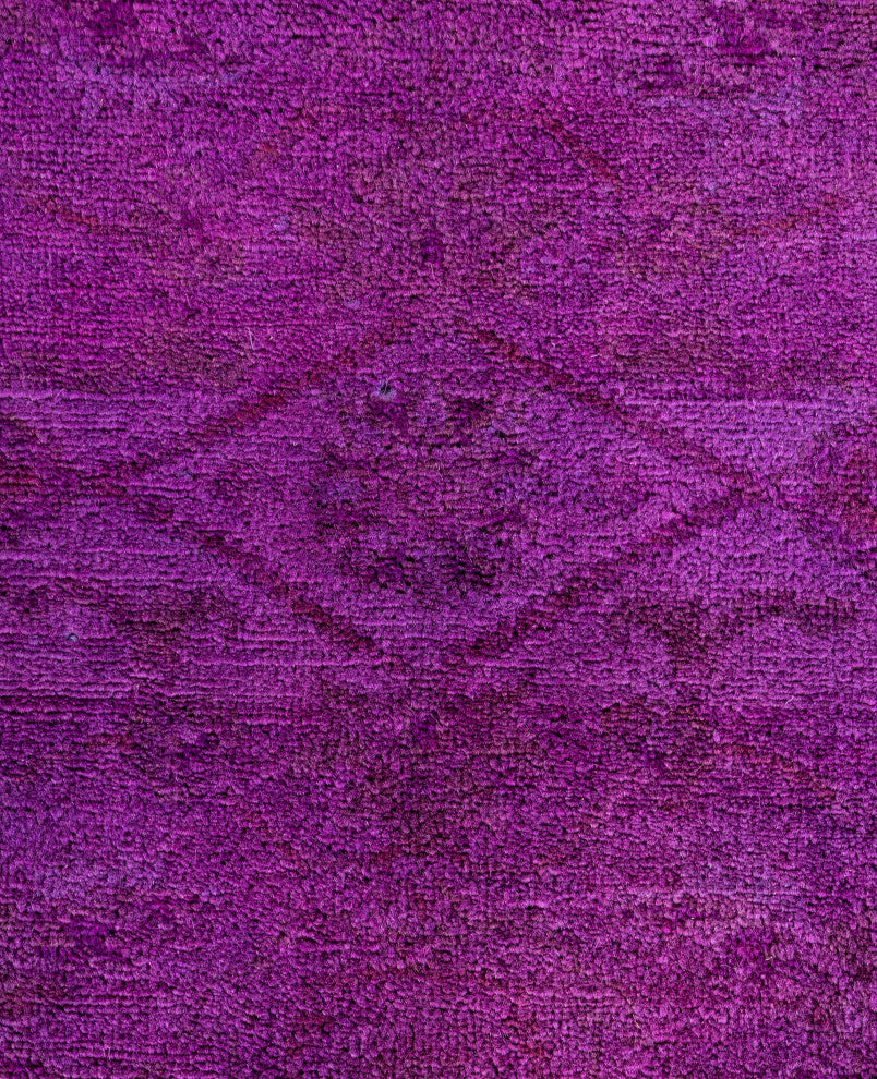 Overdyed One-of-a-Kind Hand-Knotted Area Rug Purple, 4' 2" x 6' 0"