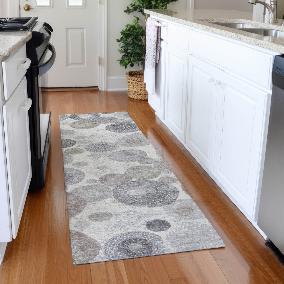 Machine Washable Indoor/Outdoor Chantille ACN1896 Ivory 2'3" x 7'6" Runner Rug