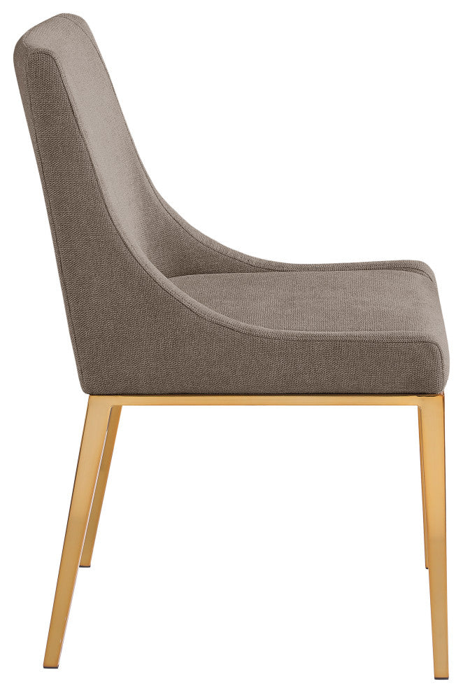 Haines Polyester Fabric Dining Chair, Brown