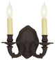Two Light Decorative Cast Brass Sconce, Oil Rubbed Bronze