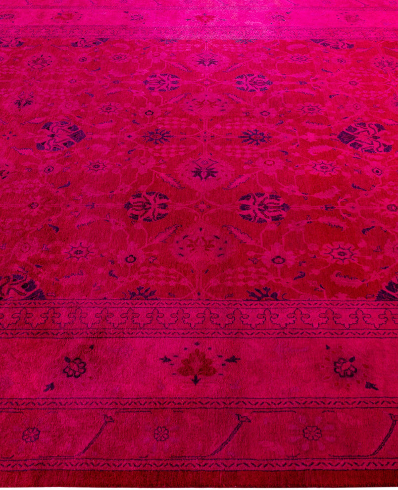 Overdyed One-of-a-Kind Hand-Knotted Area Rug Pink, 8' 3" x 10' 2"
