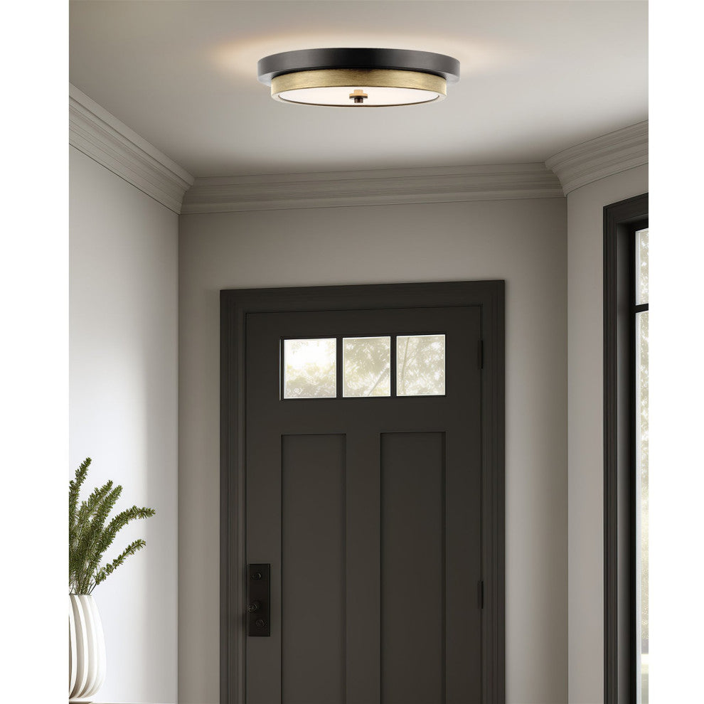Kira Home Hermosa 14" Ceiling Light, Integrated 24W LED, Round Glass Diffuser