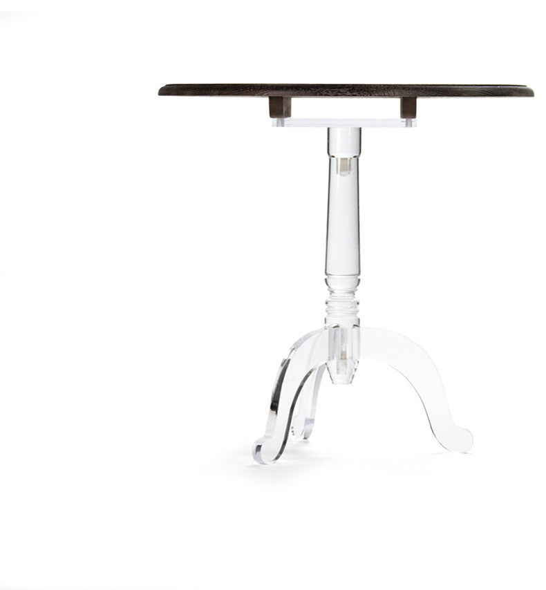 Acrylic Table, Characoal Brown/Clear