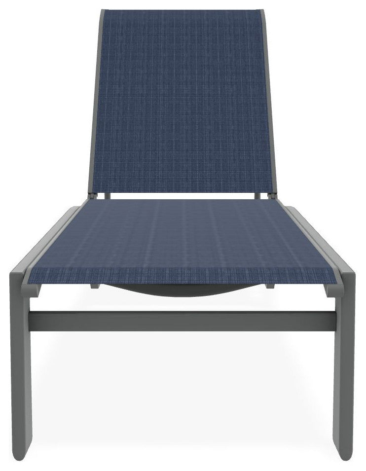 Kendall Sling Stackable Outdoor Chaise Lounge, Mavi/Graphite