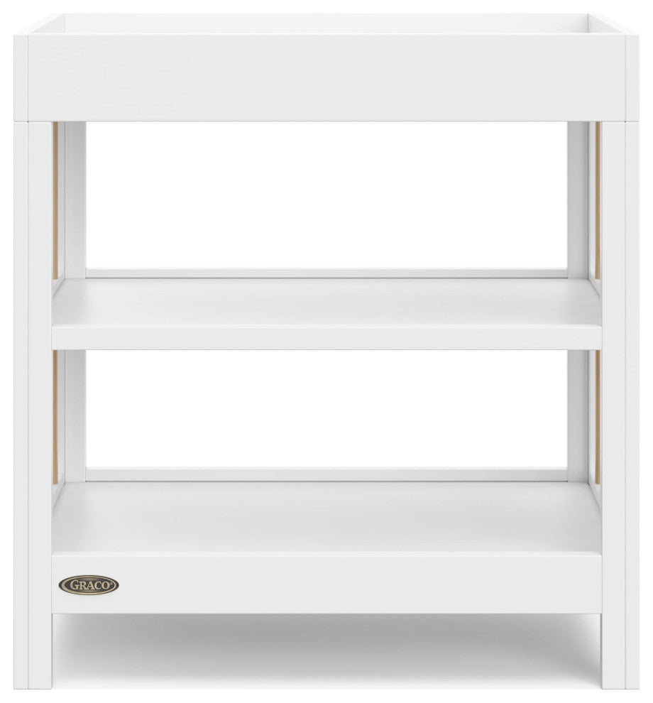 Graco Teddi Changing Table With Water-Resistant Changing Pad, White/Driftwood