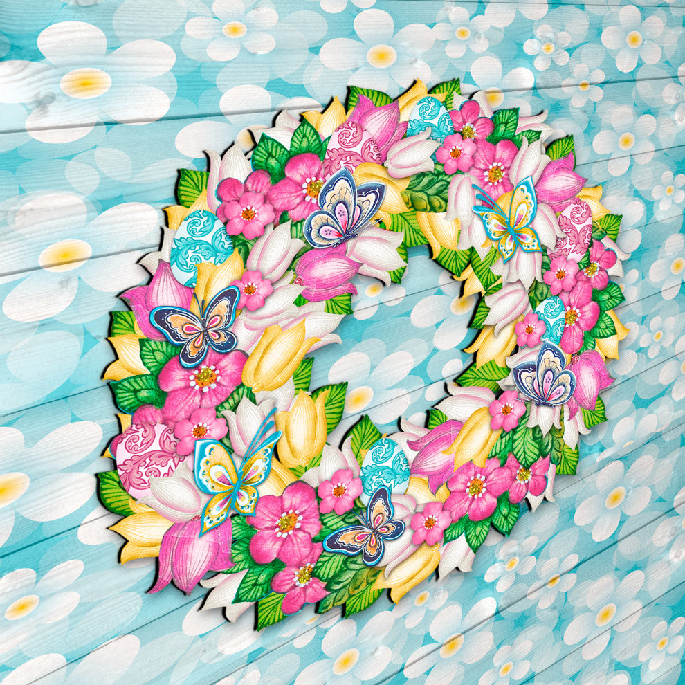 Flowers Spring Wreath Door Hanger