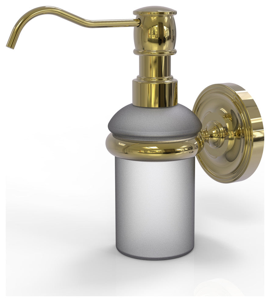 Prestige Regal Wall Mounted Soap Dispenser, Unlacquered Brass