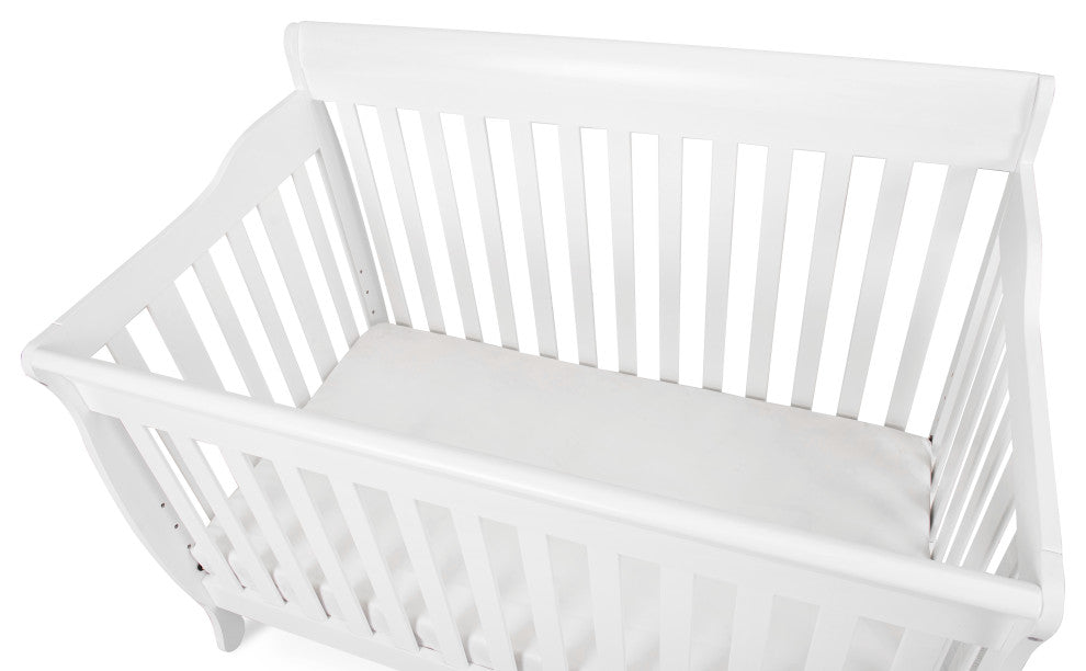 Baby Mile Eve 4-in-1 Convertible Crib With Guardrail, White