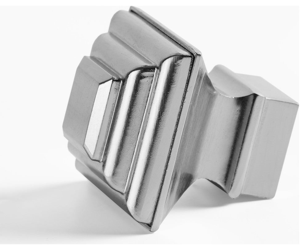 Modern Square Extendable Metal Rod Set, 52" 144", Nickel