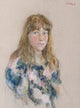 Thomas Strickland "Portrait of a Girl With Bangs" Pastel Drawing