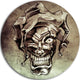 Fantasy Clown Joker Tattoo Sketch, Digital Art Round Wall Art, 11"