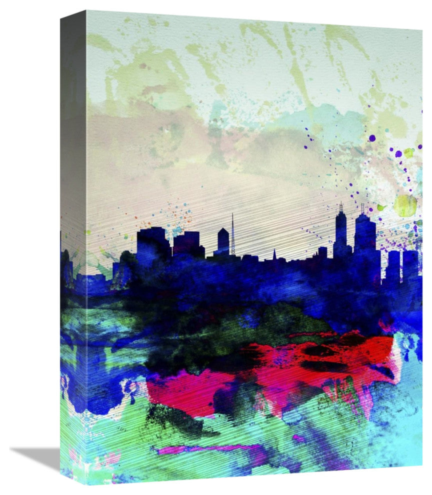 "Melbourne Watercolor Skyline 2" Fine Art Print