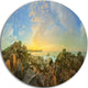 Sri Lanka Romantic Beach Panorama, Seascape Round Metal Wall Art, 23"