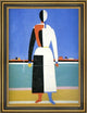 Kazimir Malevich Woman with Rake - 16" x 24" Framed Premium Canvas Print