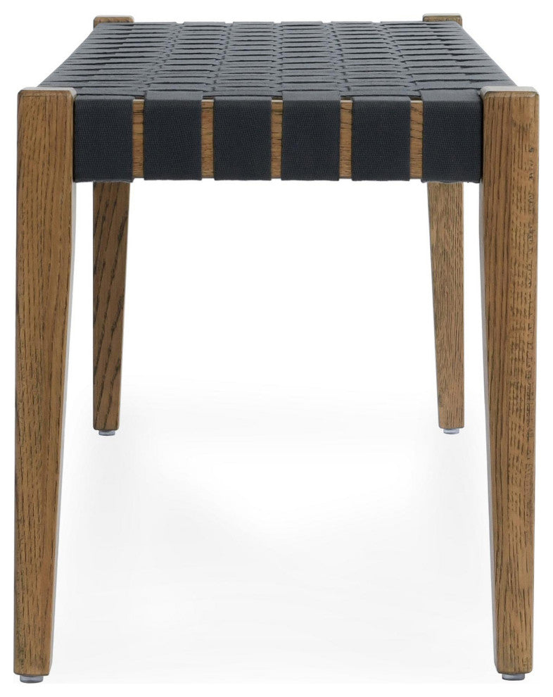 Orlando 62" Oak Wood Bench by Kosas Home, Charcoal