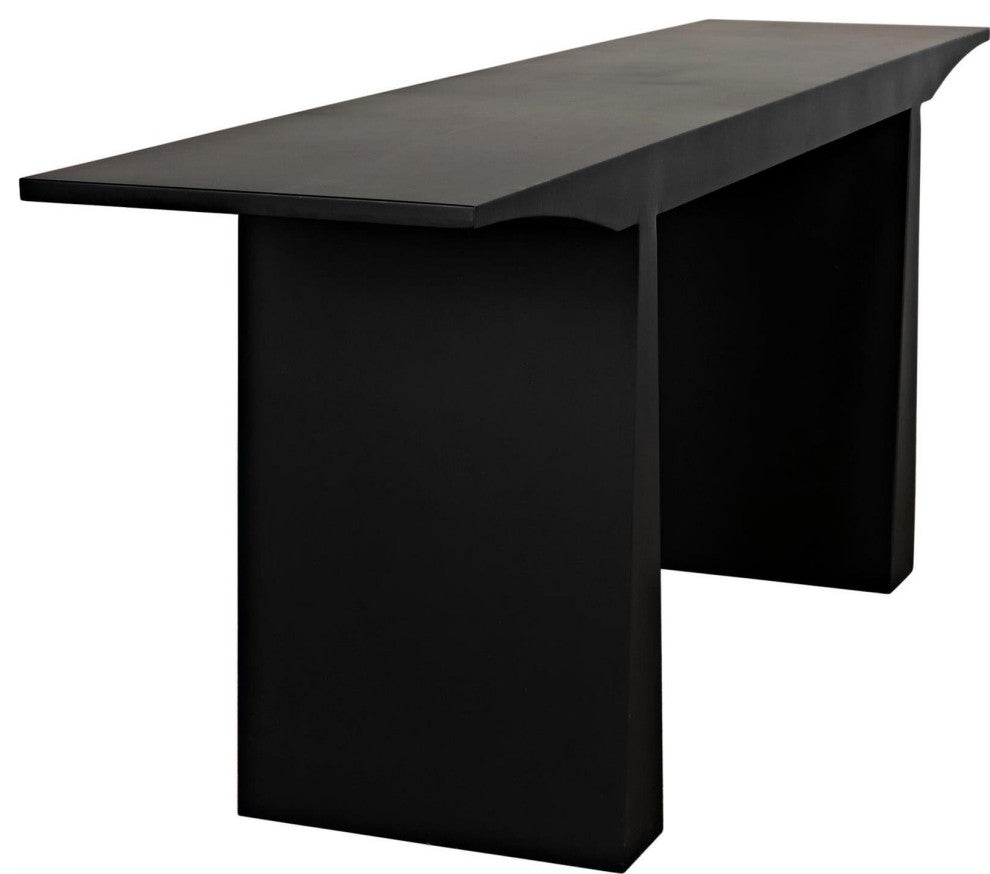 Industrial Matte Black Console Table