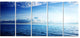 "Blue Caribbean Sea And Perfect Blue Sky" Seascape Art Canvas, 5 Panels, 60"x28"